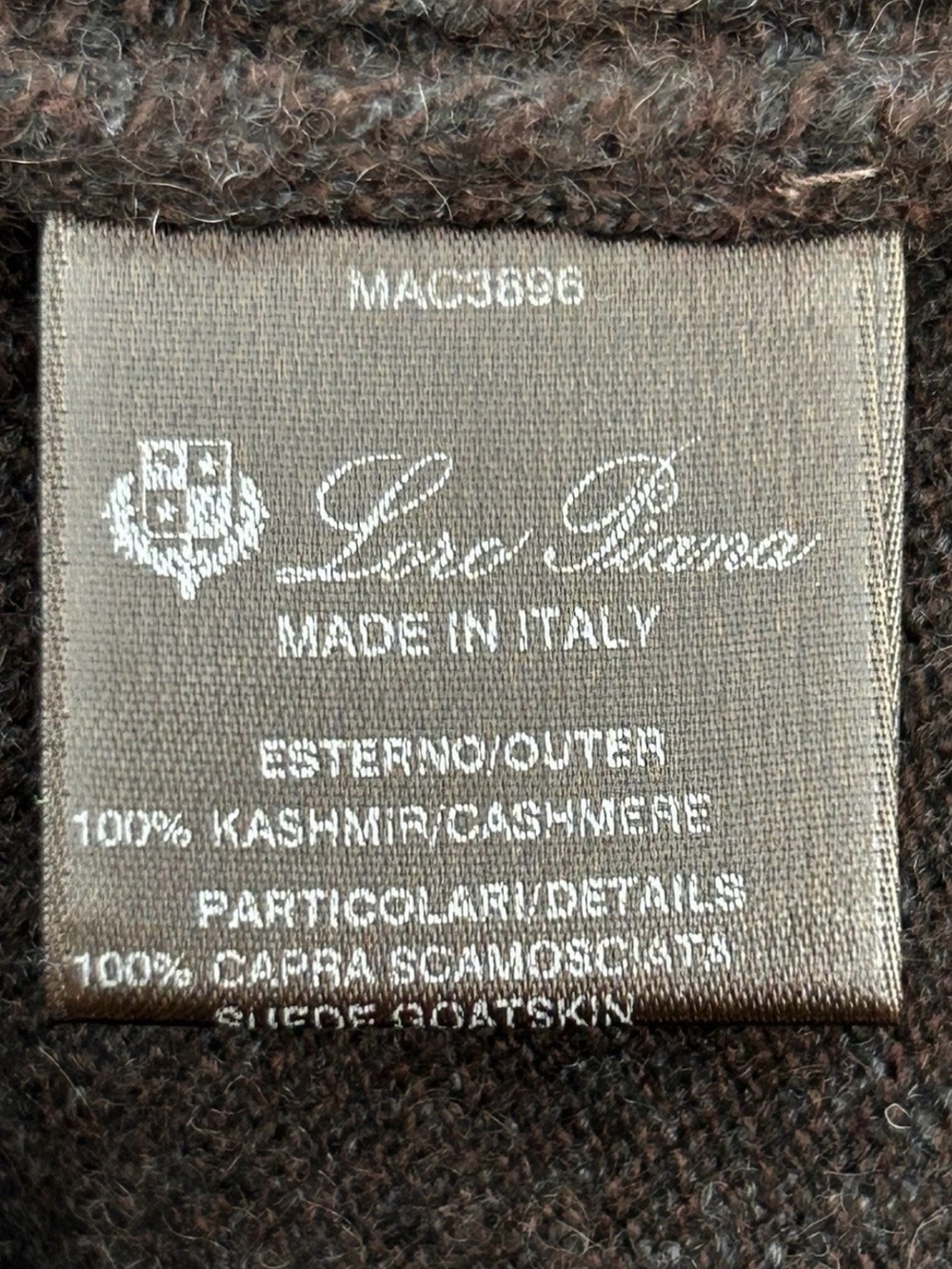 Loro Piana Dark Brown 100% Cashmere & Suede Trim Button-Front Sweater Vest - Picture 11 of 16